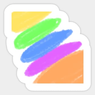 Blue pink red yellow watercolor abstract Sticker